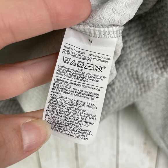 Old Navy Hoodie Women’s M Gray Textured Pull Over Hooded Sweatshirt NWT $54.99 - Picture 7 of 11